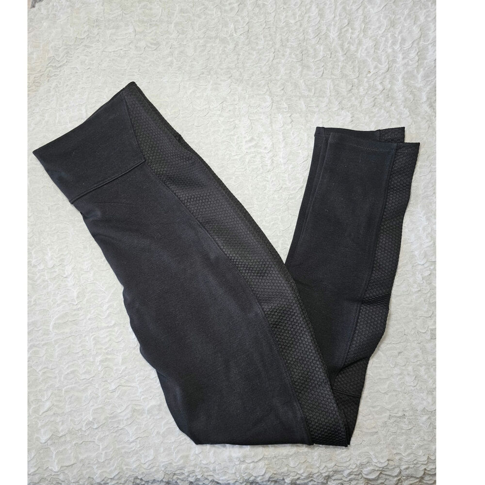 Spanx Women's Large Black Textured Leggings Style #FL3115